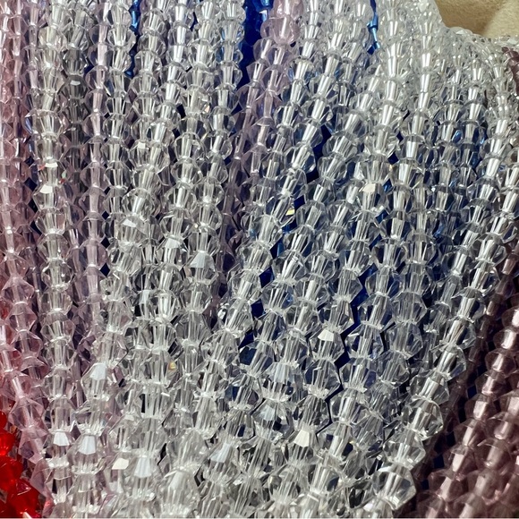 200 Strands Glass Crystal bicone Beads 3mm - 4mm green red blue clear lot - Picture 10 of 13